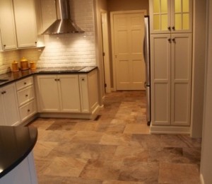 detailed tile flooring in kitchen