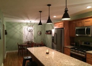 Kitchen with custom light features